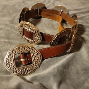 Brighton Concho Belt Vintage 1994 Brown size Medium style # 48307